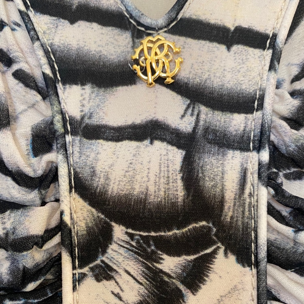 💯Authentic Roberto Cavalli Feather Cap Sleeve - Picture 3 of 12